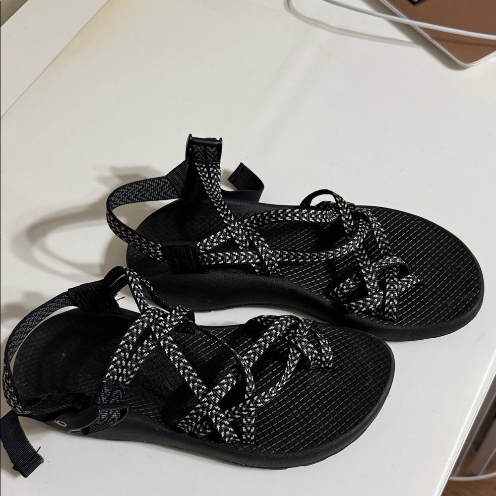 Chaco Black & White Patterned Strap Sandals - image 1